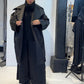 La Vaca Loca Resina long black coat, front view
