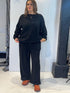 La Vaca Loca Riel black knitted trousers, full front view