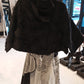 Moyuru 263620 textured cropped jacket in black, garment reference view