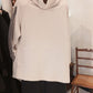 Moyuru 263638 cotton-blend cowl-neck tunic in beige, garment reference view