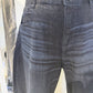 PLU Bubble denim trousers in dark blue, denim and waistband detail