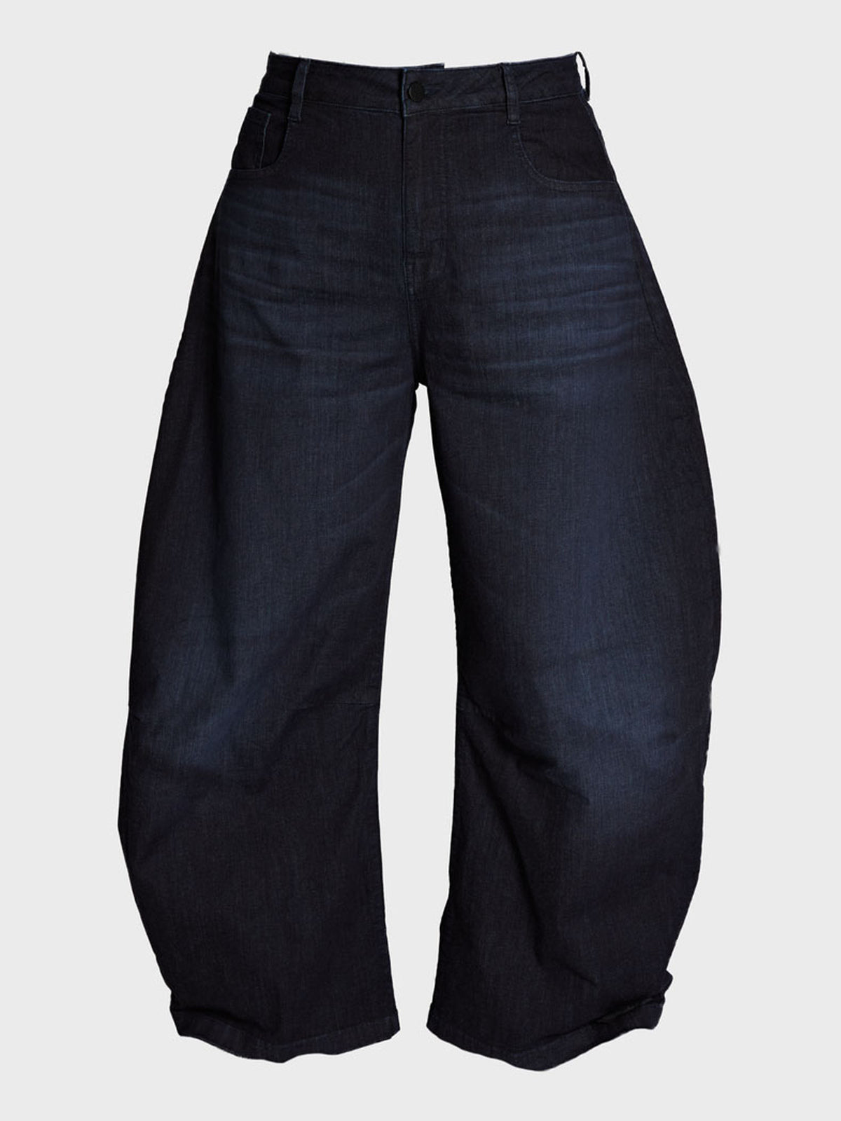 PLU Bubble Denim Trousers in dark blue, garment cut-out