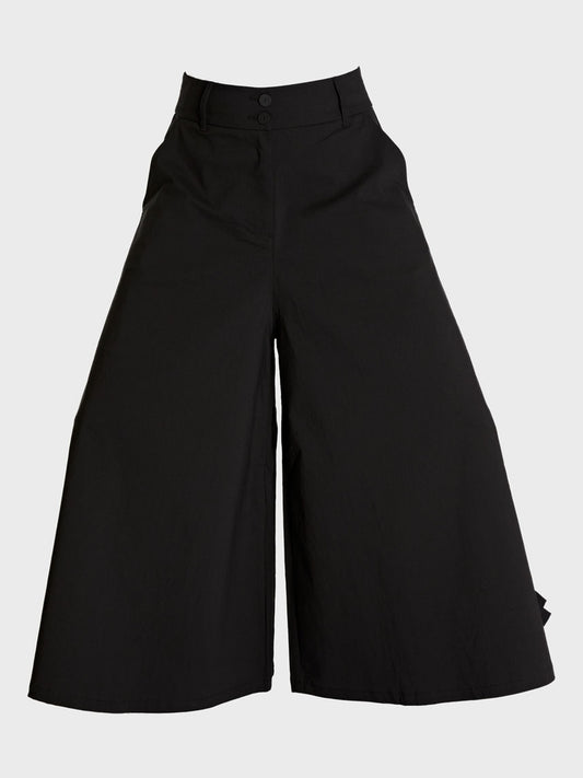 PLU Split Skirt Wide-Leg Trousers in black, garment cut-out