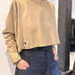 PLU Short Short sweatshirt in desert, front view