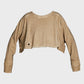 PLU Short Short Cropped Sweatshirt in desert, garment cut-out
