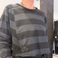 PLU Short Short sweatshirt in stripe, front view