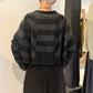 PLU Short Short sweatshirt in stripe, back view