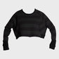 PLU Short Short Cropped Sweatshirt in stripe, garment cut-out
