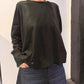 PLU Short sweatshirt in black, front view