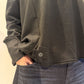 PLU Short sweatshirt in black, hem detail