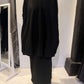 PLU Long sweat tunic in black, front view