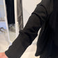 PLU Long sweat tunic in black, cuff detail