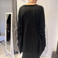 PLU Long sweat tunic in black, back view
