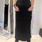 PLU Pencil skirt in black, front view