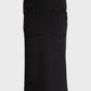 PLU Pencil Cotton Midi Skirt in black, garment cut-out