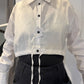 PLU Boxed Breeze shirt in white, front view