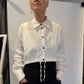 PLU Boxed Breeze shirt in white, front view