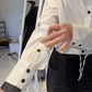 PLU Boxed Breeze shirt in white, buttoned cuff detail
