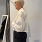 PLU Boxed Breeze shirt in white, side view