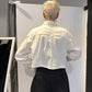 PLU Boxed Breeze shirt in white, back view