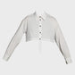 PLU Boxed Breeze Cropped Cotton-Blend Shirt in white, garment cut-out