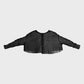 PLU Snuggle Cotton Mesh Cardigan in black, garment cut-out