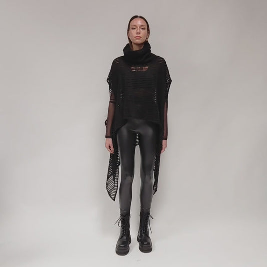 La Haine Inside Us – Asymmetric Knitted Poncho