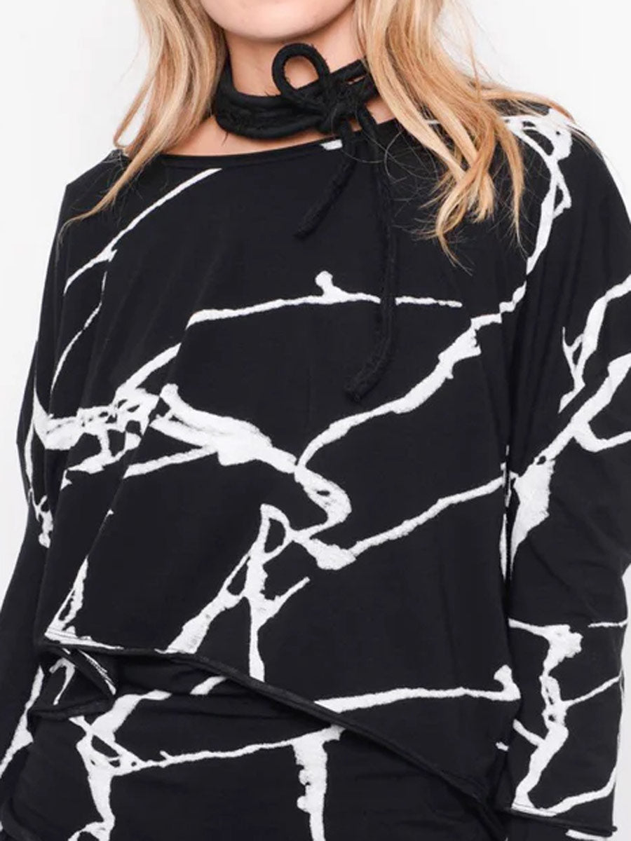 Black "252.02.10" It is never about one thing is it Printed Top