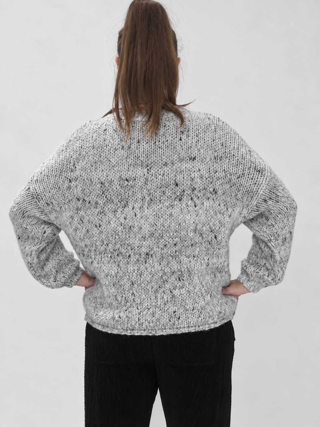 Transit light grey alpaca-blend jumper – back view