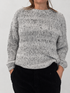 Transit light grey textured alpaca-blend jumper – front view