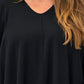 Transit black draped virgin-wool jumper – V-neck and centre-seam detail