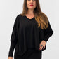 Transit black draped virgin-wool jumper – front view