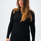 Transit black ribbed virgin-wool roll-neck top – upper front view