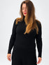Transit black ribbed virgin-wool roll-neck top – upper front view