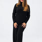 Transit black ribbed virgin-wool roll-neck top – full-length front styling view