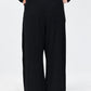 Transit black textured virgin-wool wide-leg trousers – full front view