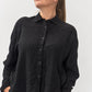 Transit anthracite textured panelled shirt – front view