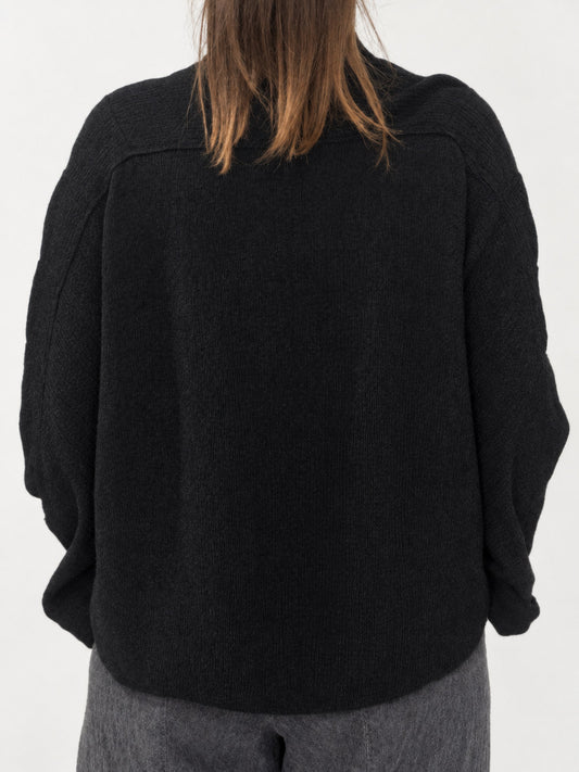Transit anthracite textured panelled shirt – back view