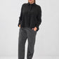 Transit anthracite textured panelled shirt – full-length front view