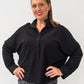 Transit black textured oversized wool top – front view