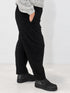 Transit black textured pull-on trousers – side view
