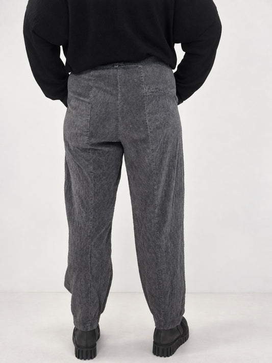 Transit grey textured tapered trousers – back view