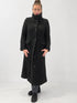 Transit black flecked textured long coat – full-length front view