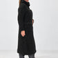Transit black flecked textured long coat – side view