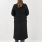 Transit black flecked textured long coat – back view