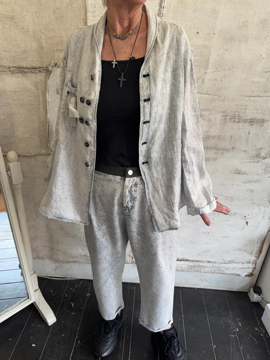 Umit Unal Soft Fade Pale Blue-Grey Jacket