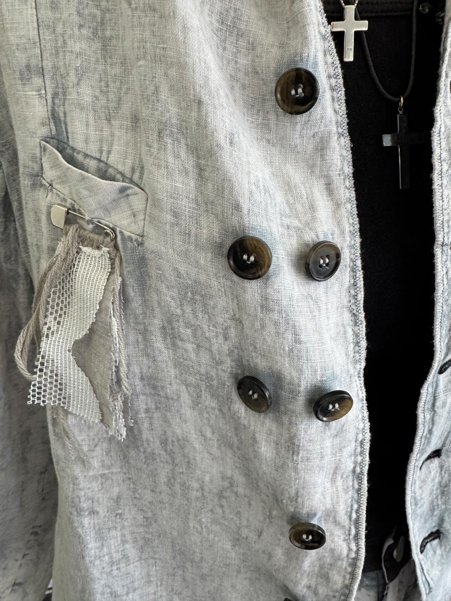 Umit Unal Soft Fade Pale Blue-Grey Jacket