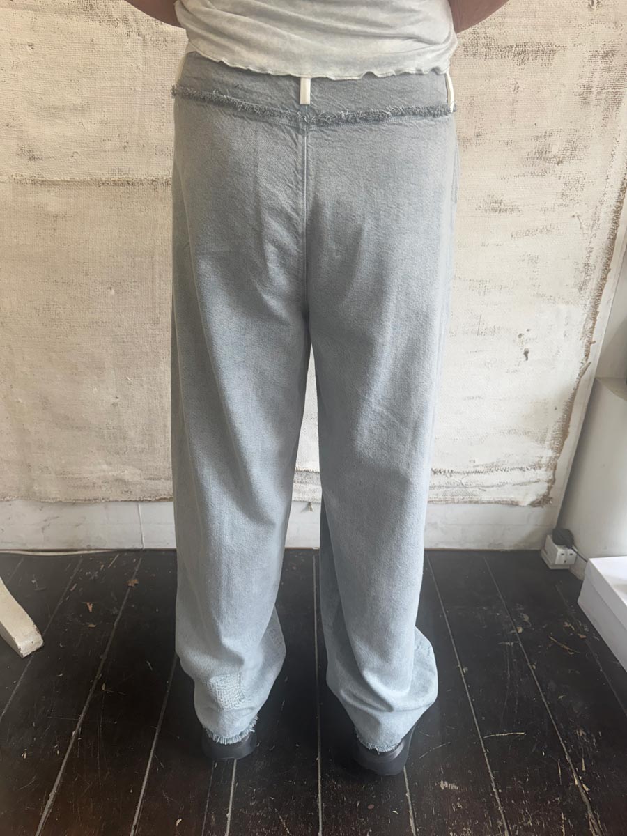 Umit Unal Relaxed fit, faded blue jean, with buttton front