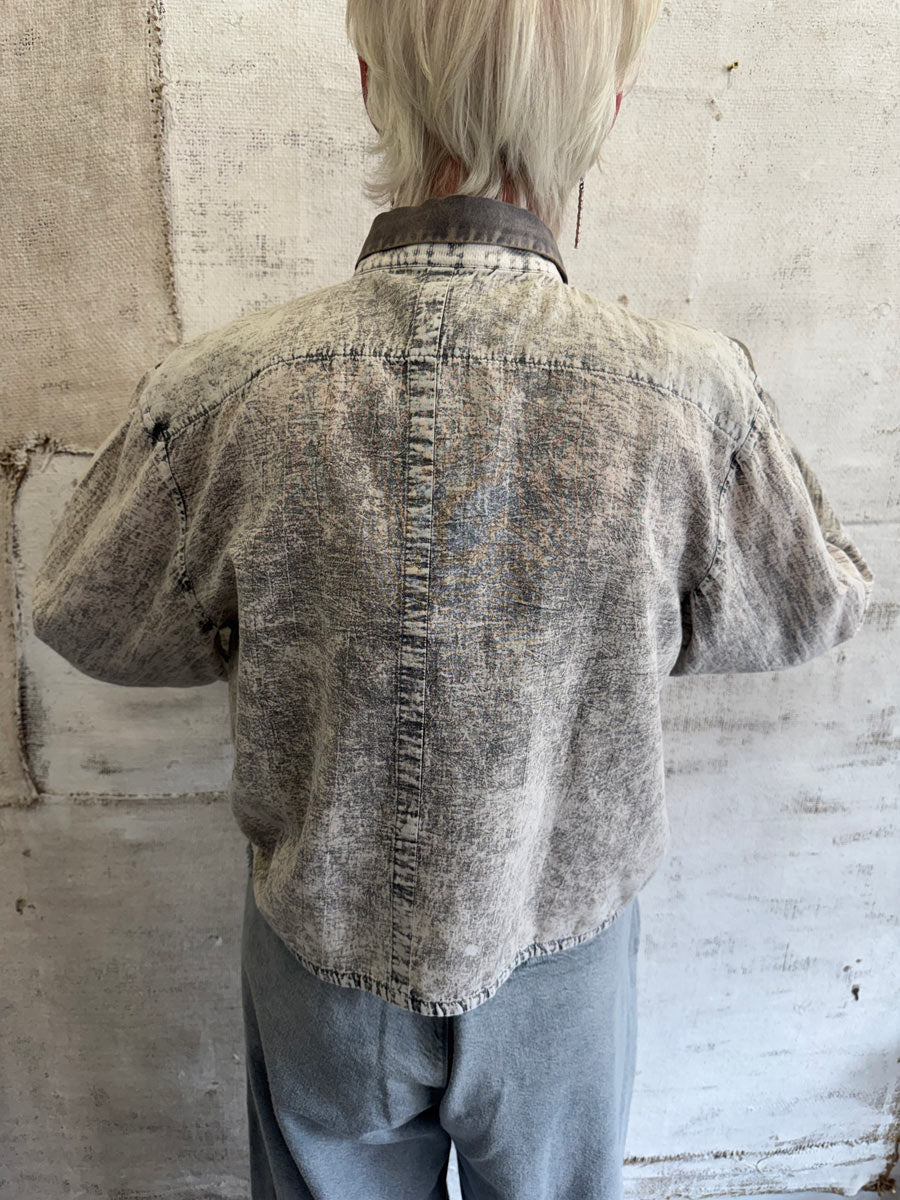 Umit Unal Soft Slub Shirt with Floral Attachment