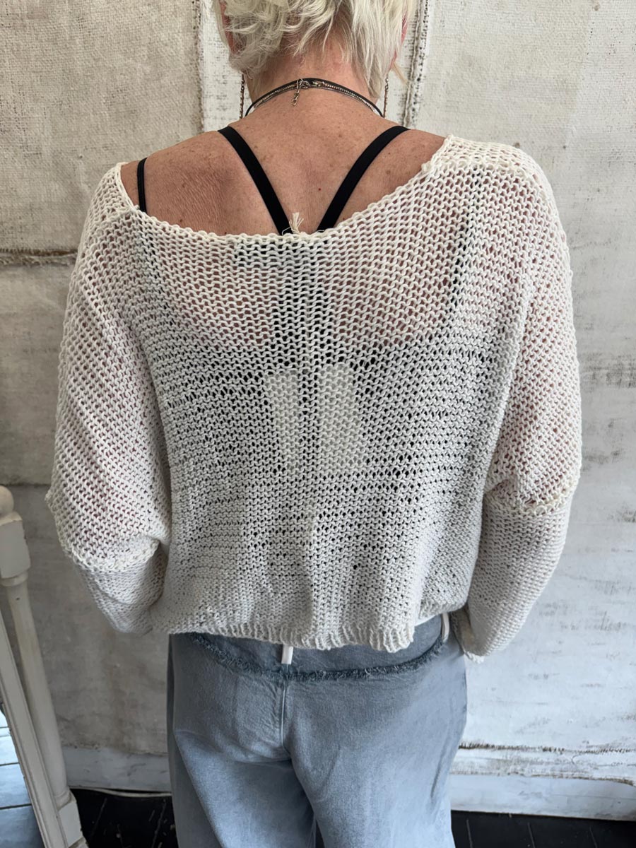 Umit Unal Soft White Loose Knit Top